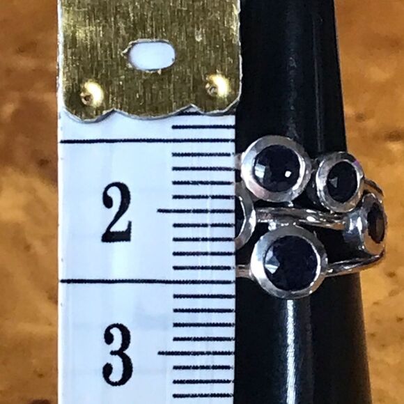 Natural Masoala Sapphire Sterling Silver Bubble Ring Size 6 - Picture 6 of 8